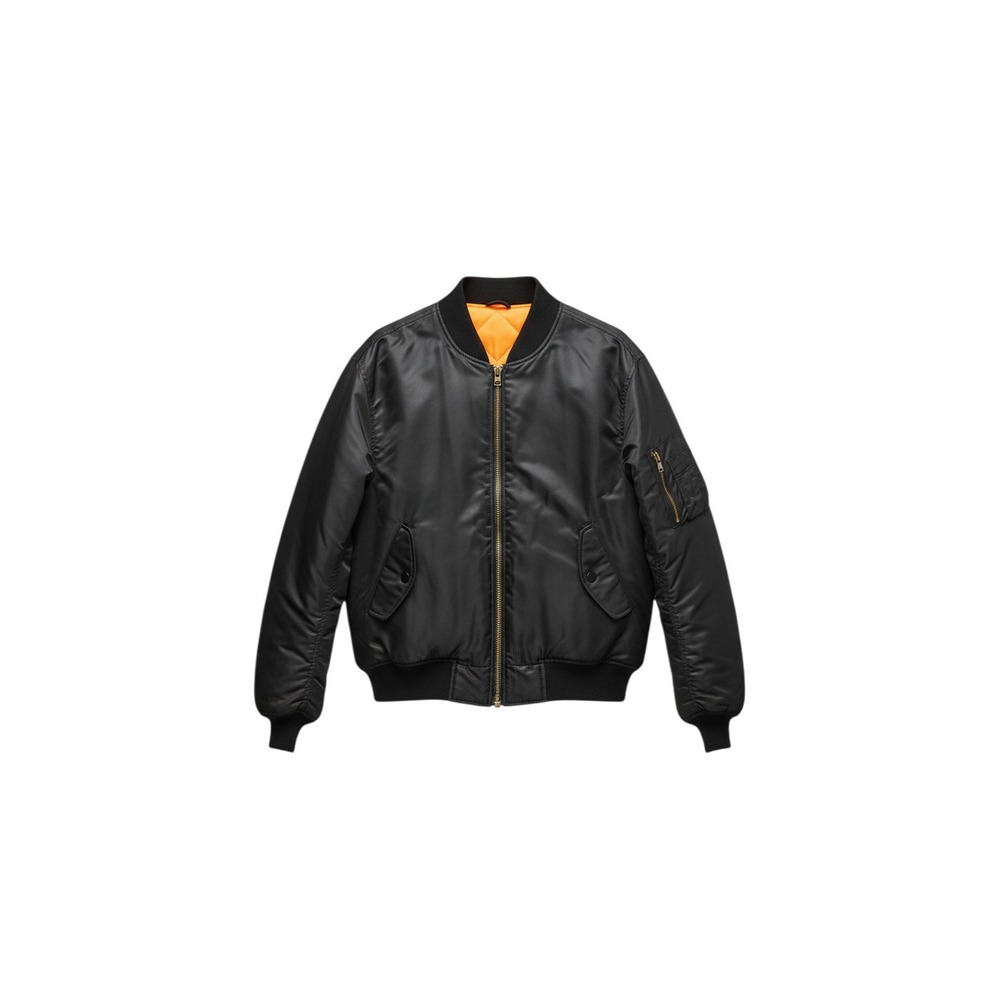 Rothco MA-1 Flight Jacket Mens L Black Reversible Orange Bomber Coat 7324